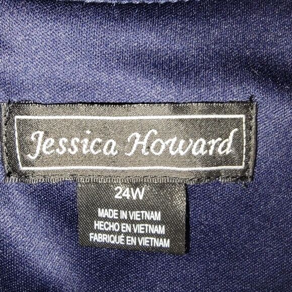 Jessica Howard navy ruched waist midi dress 24W - Picture 7 of 8